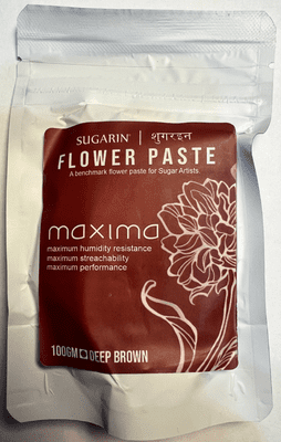 Sugarin Maxima UK Flower Paste, Deep Brown, 100g WAS £2.34 NOW £1.34.