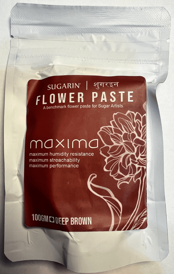 Sugarin Maxima UK Flower Paste, Deep Brown, 100g WAS £2.34 NOW £1.34.