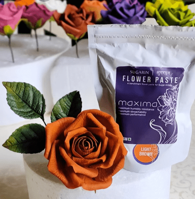Sugarin Maxima UK Flower Paste, Light Brown, 100 grams