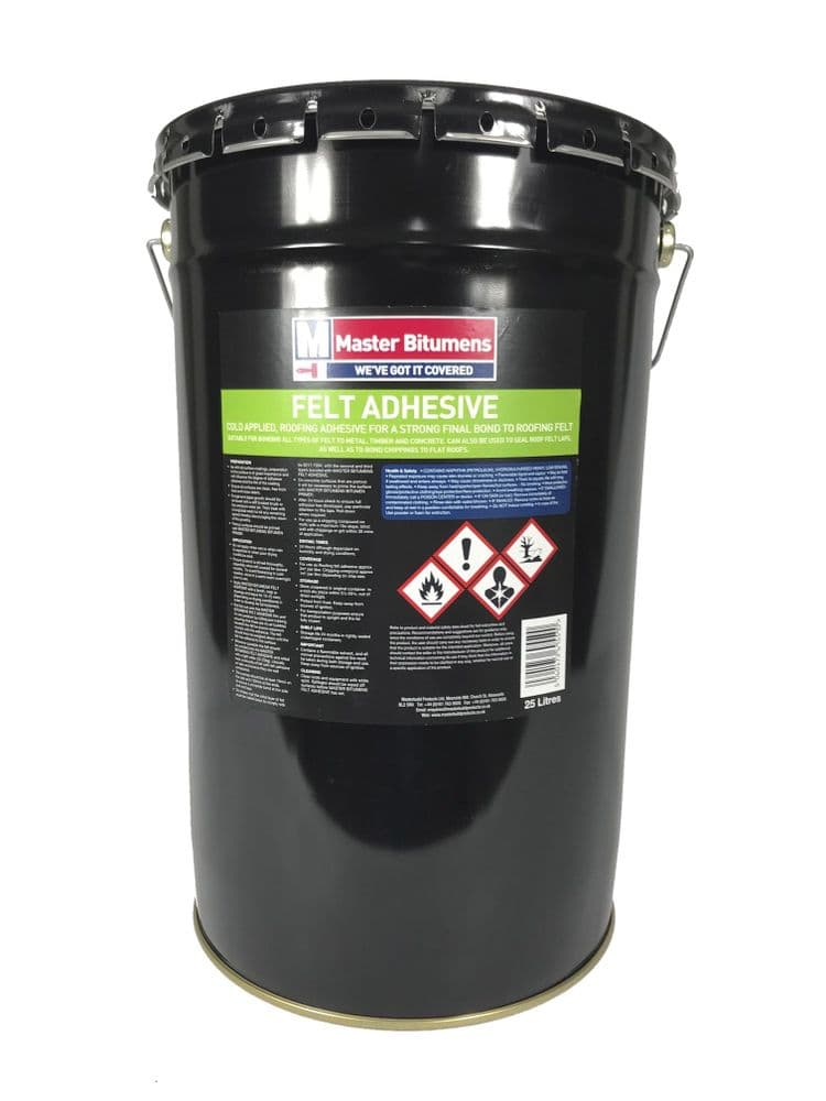 Bitumen Roof Felt Adhesive Cold Applied Strong Final Bond, Master Bitumens  25L