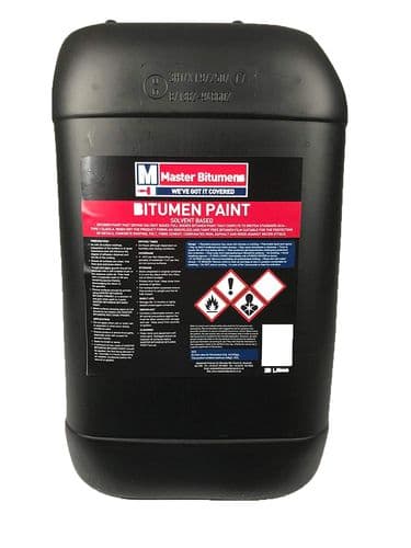 Black Bitumen Paint, Concrete Steel, Iron, Waterproof Coating 25L Master Bitumens