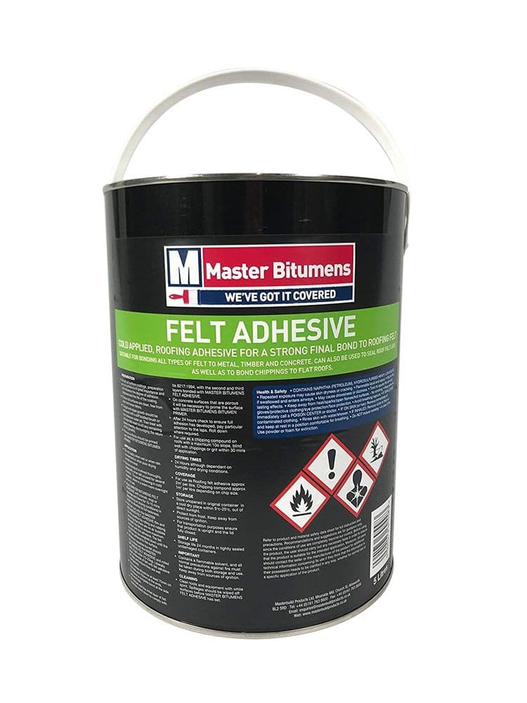 Roof Felt Adhesive, Cold Applied Strong Final Bond, Master Bitumens 5L