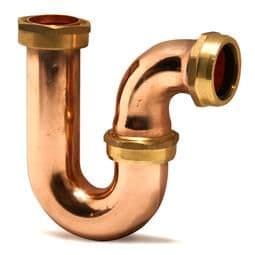 1 1/4" (35mm) Brass Copper basin P Trap unfinished made in UK