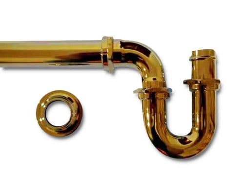 Traditional 1/4" (35mm) Basin P Trap kit polished Nickel, made in UK