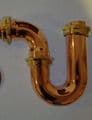 Traditional Basin P Trap Polished Copper, made in UK