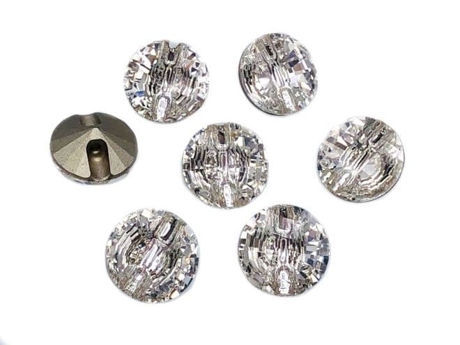 14mm Clear Crystal Round Buttons, EIMASS® Exquisite Range Cut Glass Sewing Buttons