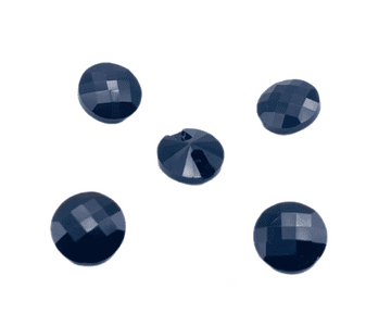 14mm Jet Black Round Buttons, EIMASS® Exquisite Range Cut Glass Sewing Buttons