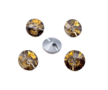 14mm Light Gold Round Buttons, EIMASS® Exquisite Range Cut Glass Sewing Buttons