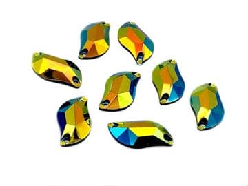 Amber Flare Random Shape, EIMASS Resin Crystals, Sew or Glue on Flat Back Rhinestones