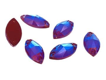 Amethyst AB Neon Navette Horse Eye - EIMASS® 8868 Exquisite Range Sew or Glue on Flat Back Crystals