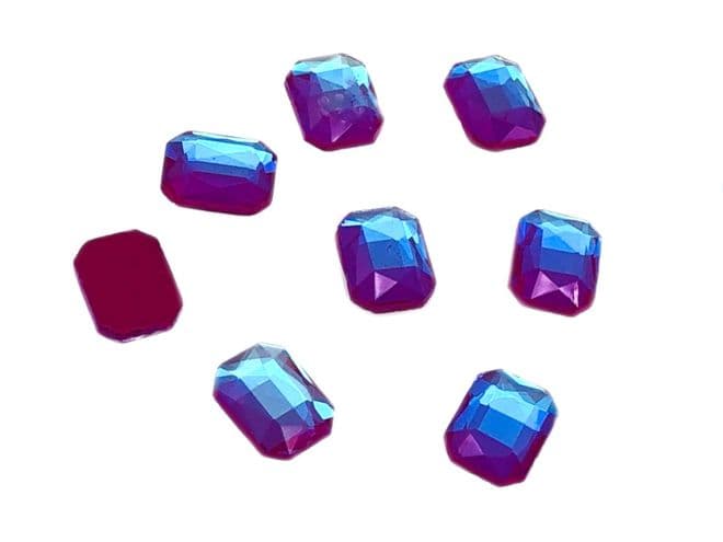 Amethyst AB Neon Rectangle Style 1, (6x10mm), EIMASS® 8830 Tiny Glass Crystals - Nail Art