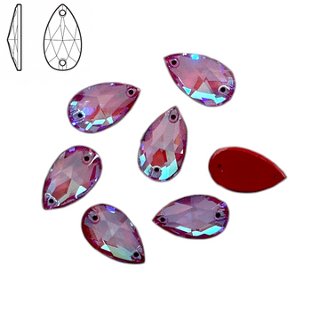 Amethyst AB Neon Teardrop, EIMASS® 8868 Exquisite Range Sew on Glue on Flat Back Crystals