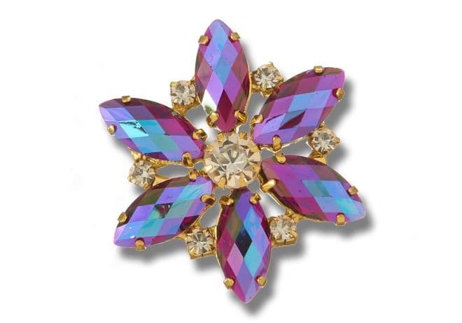 Amethyst AB Style 8730 EIMASS® Sew or Glue on Jewelled Applique for Wedding Dress, Costumes