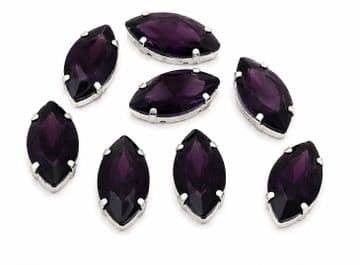 Amethyst Navette Horse Eye, EIMASS® 3511 Sew or Glue on Single Stone Setting Crystals