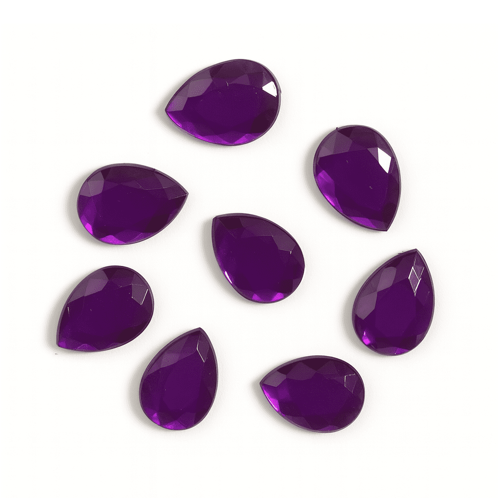 Amethyst Purple EIMASS Acrylic Teardrop Shaped Flat Back Rhinestone