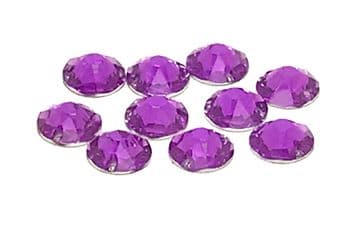 Amethyst Purple, EIMASS® Resin Round Sew Or Glue On Crystals, Flat Back Rhinestones