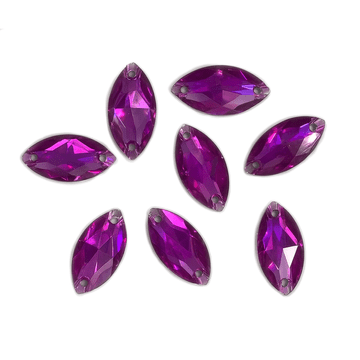 Amethyst Purple Navette Horse Eye, EIMASS Resin Crystals, Sew or Glue on Flat Back Rhinestones