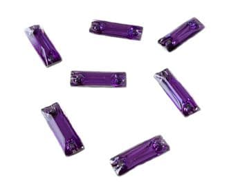 Amethyst Purple Oblong Shape, EIMASS® Resin Sew on Glue on Crystals