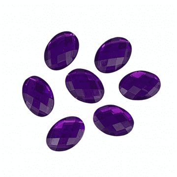 Amethyst Purple Oval, EIMASS® Acrylic Flat Back Rhinestones