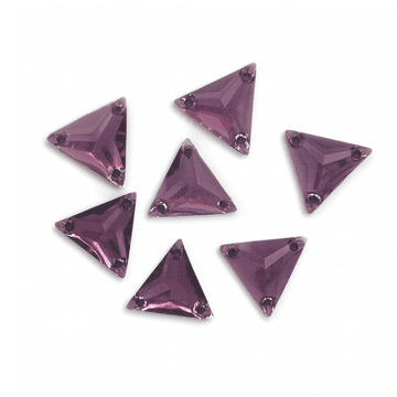 Amethyst Purple Triangle, EIMASS® Resin Crystals, Sew on Glue on Stones