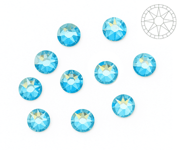 Aquamarine AB Star Cut, EIMASS® 8878 Exquisite Non Hot Fix Flat Back Crystals