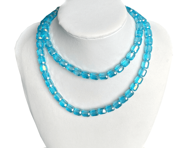 Aquamarine Beads, EIMASS® Faceted Crystal Necklace Beads, Bracelet Beads #38