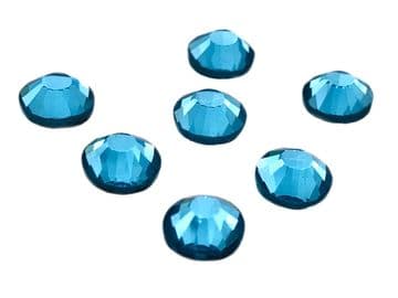 Aquamarine, EIMASS® 7767 Range Flat Back Hot Fix Glass Crystals - Small Packs