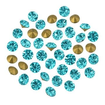 Aquamarine Foiled Chatons, EIMASS® Point Back Crystals