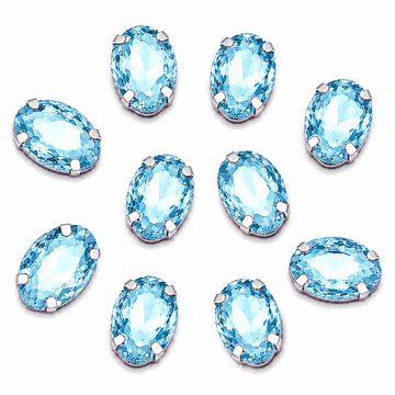 Aquamarine Oval, EIMASS® 3511 Sew or Glue on Single Stone Setting Crystals
