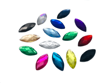 Assorted Colours EIMASS® Acrylic Navette Horse Eye Shaped Glue on Rhinestones