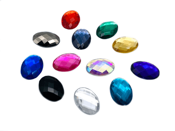Assorted Colours Oval, EIMASS® Acrylic Flat Back Rhinestones