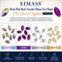Assorted Colours Pack, Navette Horse Eye, EIMASS Resin Crystals, Sew or Glue on Flat Back Rhinestone
