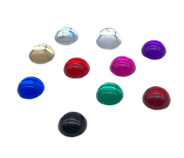 Assorted Colours Round Cabochon, EIMASS® Acrylic Flat Back Rhinestones