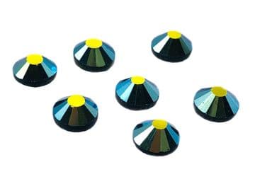 Black AB, EIMASS® 7767 Range Flat Back Hot Fix Glass Crystals - Small Packs