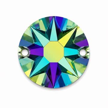 Black AB, EIMASS® Resin Round Sew Or Glue On Crystals, Flat Back Rhinestones