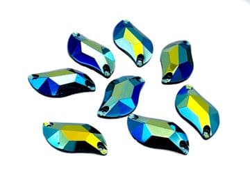 Black AB Random Shape, EIMASS Resin Crystals, Sew or Glue on Flat Back Rhinestones