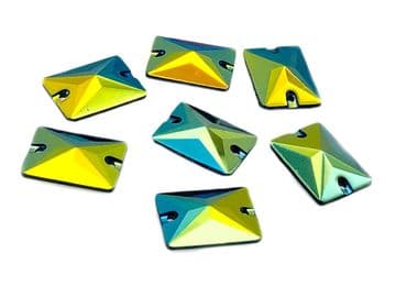 Black AB Rectangle Shape, EIMASS® Resin Sew on Glue on Crystals