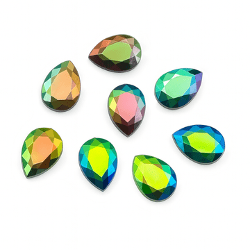 Black AB Teardrop, EIMASS® Acrylic Flat Back Rhinestones