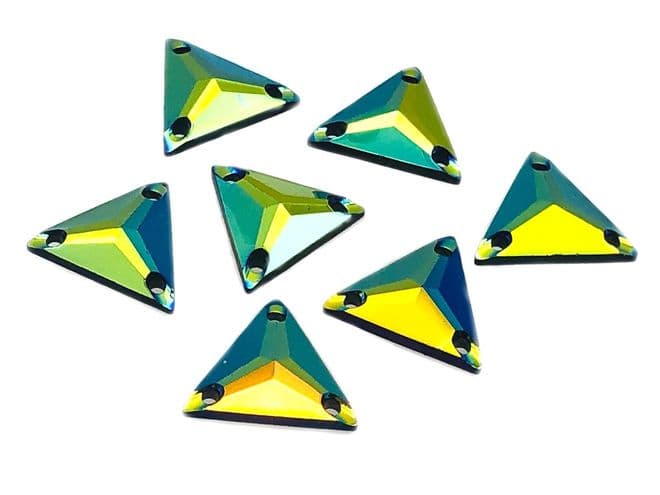 Black AB Triangle, EIMASS® Resin Crystals, Sew on Glue on Rhinestones