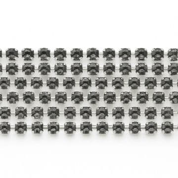 Black Diamond in Silver Chain, EIMASS® Grade A World Class Rhinestone Cup Chain Trimming Wholesale
