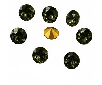 Black Diamond Point Back Crystals, EIMASS® World Class Foiled Chatons