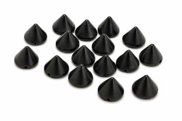 Black Spike Cone, EIMASS® CCB Metallic Finish Acrylic Studs, Beads, Sew on, Glue on to Embellish