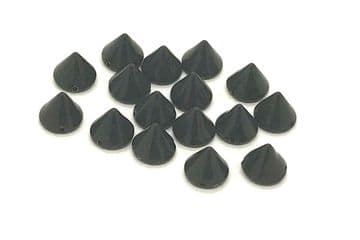 Black Spike Cone, EIMASS® CCB Metallic Finish Acrylic Studs, Beads, Sew on, Glue on to Embellish