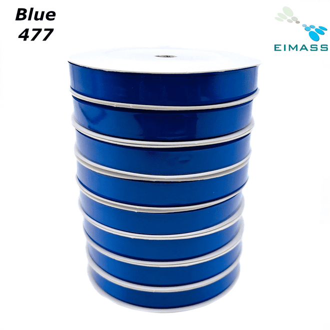 Blue (477) Premium Double Sided EIMASS® Satin Ribbons 6mm 10mm 15mm 20mm 25mm 38mm
