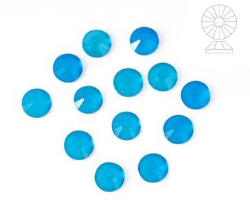 Blue Neon Crystals, EIMASS® 7747 Grade A Flat-Back Hot Fix Glass Rhinestones