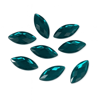 Blue Zircon, EIMASS® Acrylic Navette  Horse Eye Shaped Rhinestones