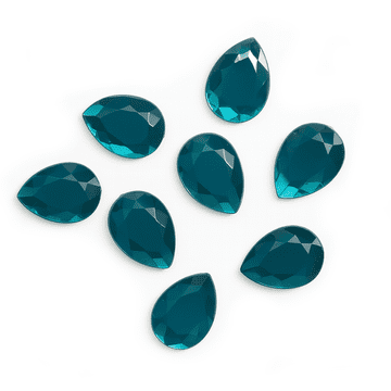 Blue Zircon, EIMASS® Acrylic Teardrop Flat Back Rhinestones