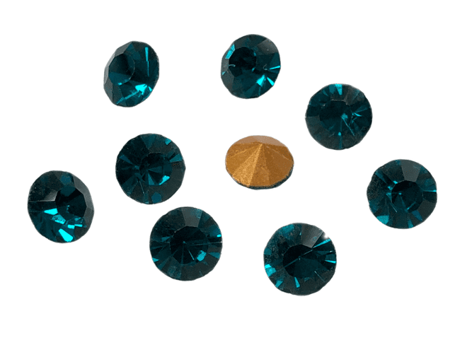 Blue Zircon Point Back Crystals, EIMASS® Foliled Chatons