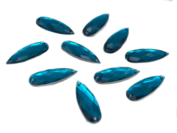 Blue Zircon Teardrop, EIMASS® Acrylic Flat Back Sew Or Glue On Rhinestones