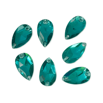 Blue Zircon Teardrop, EIMASS Resin Crystals, Sew or Glue on Flat Back Rhinestones